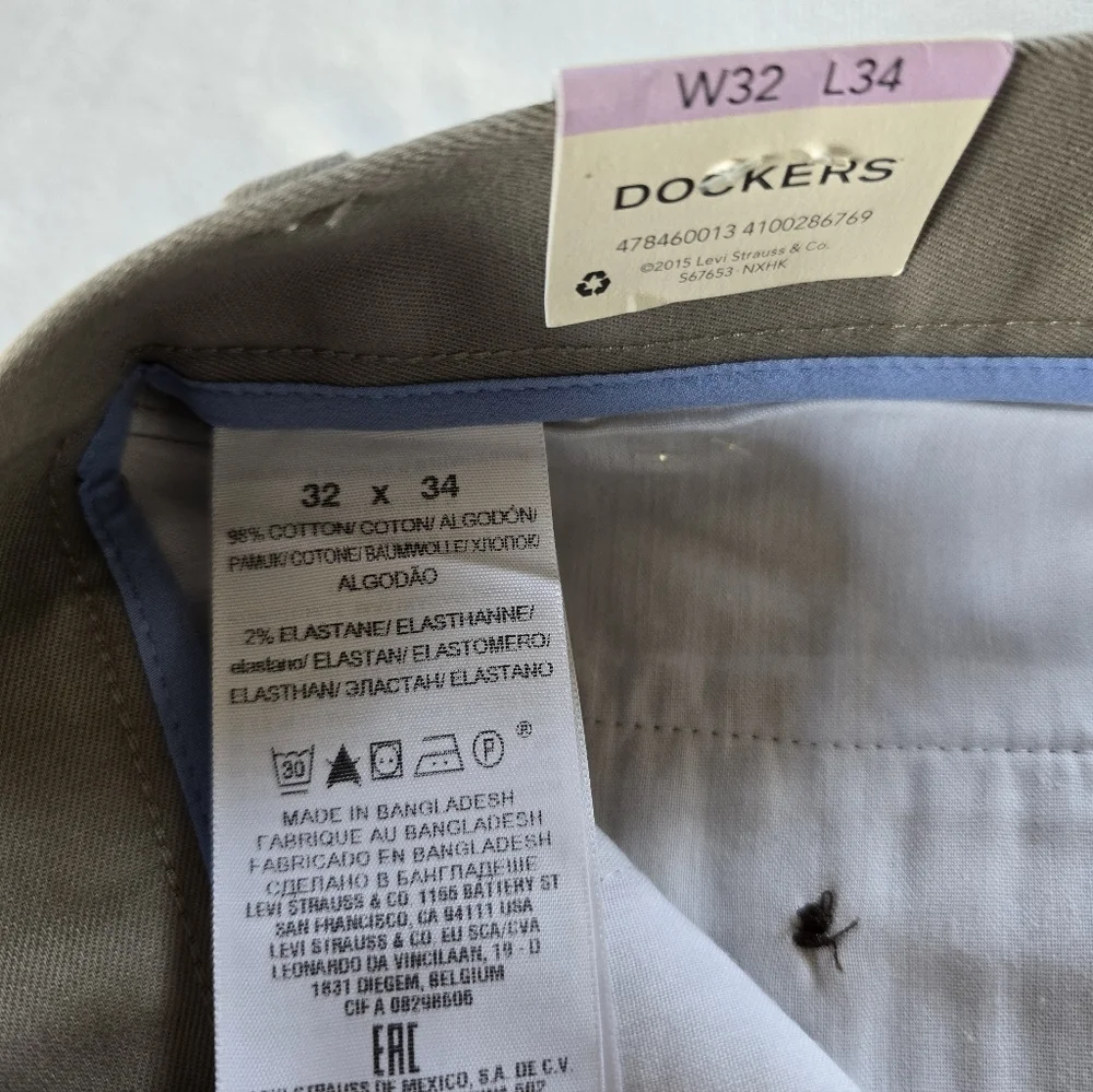 Dockers▪️32x34 Men's Slim Fit Stretch Best Pressed Signature Khaki Pants NWT